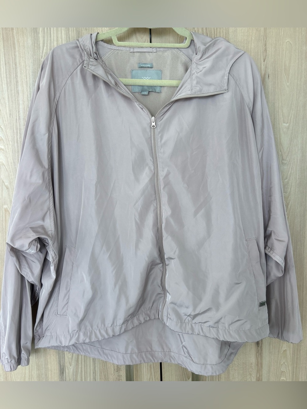 SOIA & KYO Oaklynn Hooded Windbreaker Jacket Women’s L/XL Muted Pink Mesh Lined